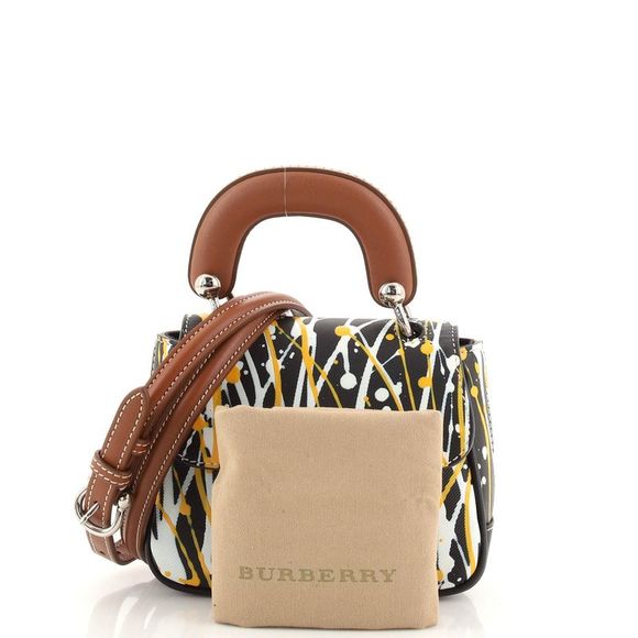 Burberry DK88 Top Handle Bag Printed Leather Mini Black, Multicolor - Picture 2 of 7